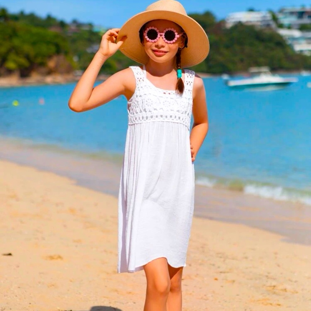 Girls Crochet Panel Cover Up - never worn